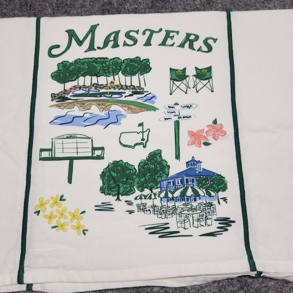 Augusta GA National Masters Golf Tournament Kitchen Dish Tea Towel Italian Made